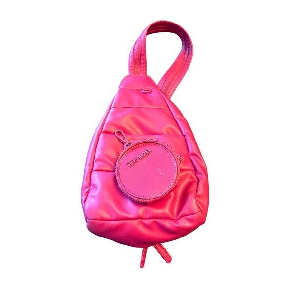 Steven Madden Pink Sling Backpack With Zip Pockets & Adjustable Strap - Picture 6 of 9
